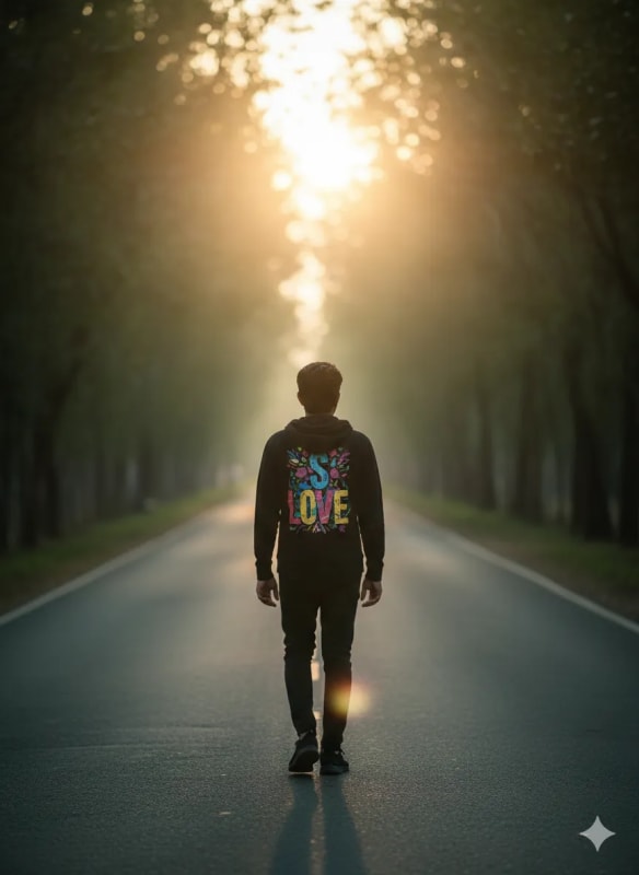 Ethereal Road Photography: Golden Bokeh and Lens Flare thumbnail 3