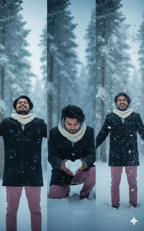 Emotional Winter Portrait Series in Snow-Covered Forest thumbnail 2
