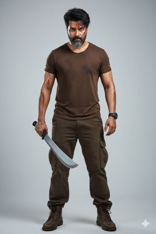 Vijay as Leo: Intense Full-Body Studio Portrait - view 1