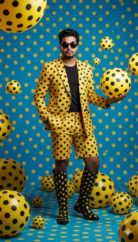 Avant-Garde Yellow Polka Dot Fashion Editorial thumbnail 2