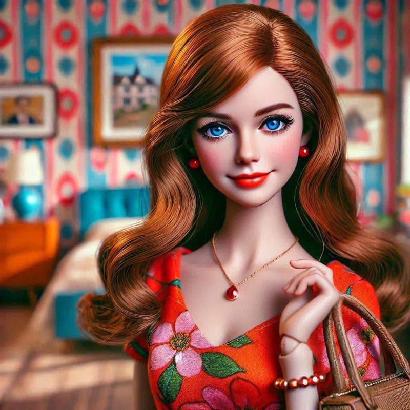 Poppy Parker 1960s Fashion Portrait AI Art Prompt thumbnail 3