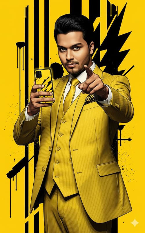 Yellow Suit Portrait: Graphic Novel Style thumbnail 2