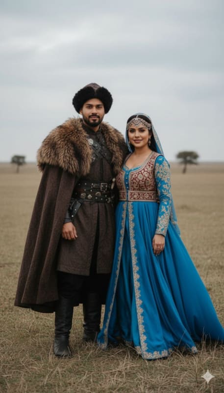 Historical Turkish Couple Portrait - view 1
