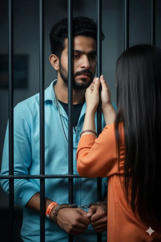Contemplative Man Behind Bars: A Touching Moment thumbnail 2