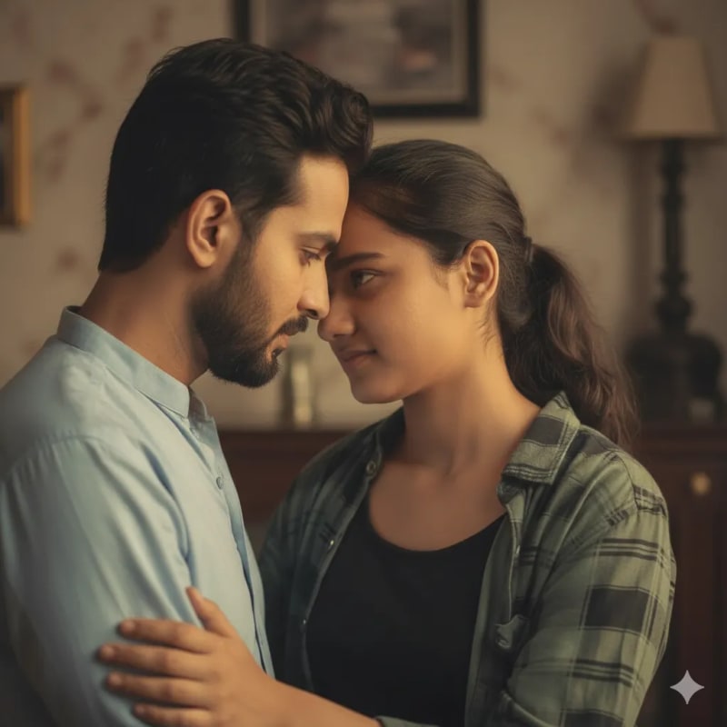 Romantic Couple Portrait in Golden Light - view 1