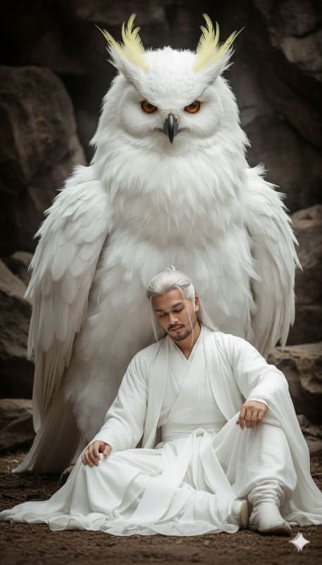 Celestial White Bird Guardian - view 1