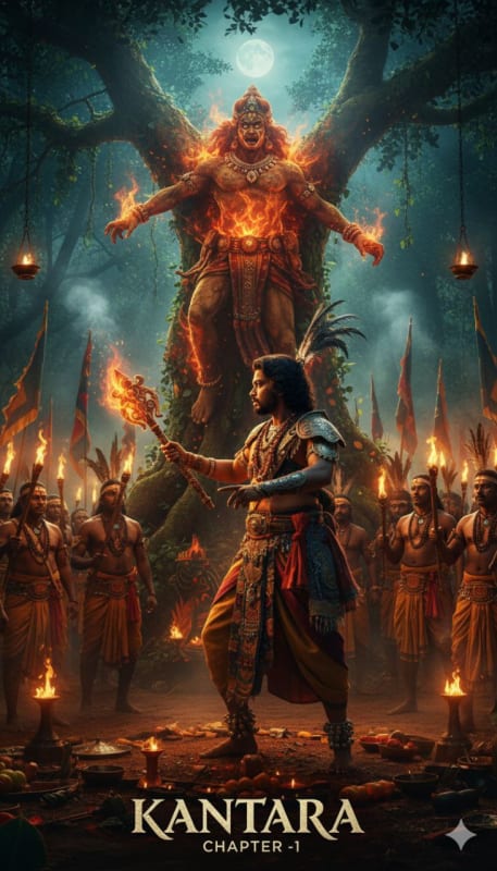 Kantara Style: Tribal Warrior Ritual Movie Poster thumbnail 2