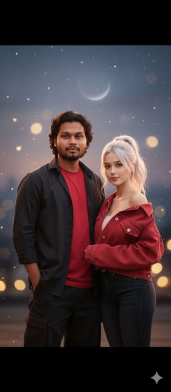 Cinematic Moonlit Couple Portrait thumbnail 2
