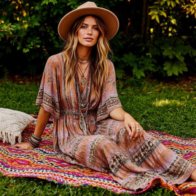 Boho Chic Woman in Garden: Fashion & Editorial Photography thumbnail 6