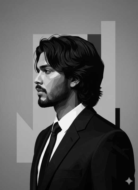 Minimalist Geometric Portrait of a Man in Suit - AI Art Prompt - view 1