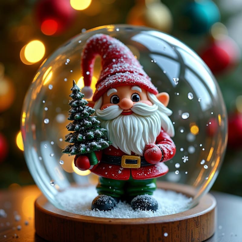Enchanting Christmas Gnome Snow Globe Photography thumbnail 2