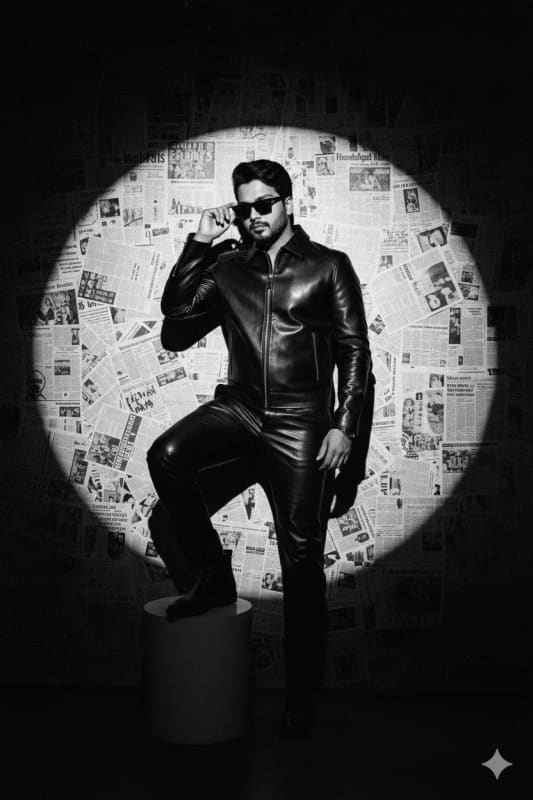 Noir Style Black Leather Editorial Photo - view 1