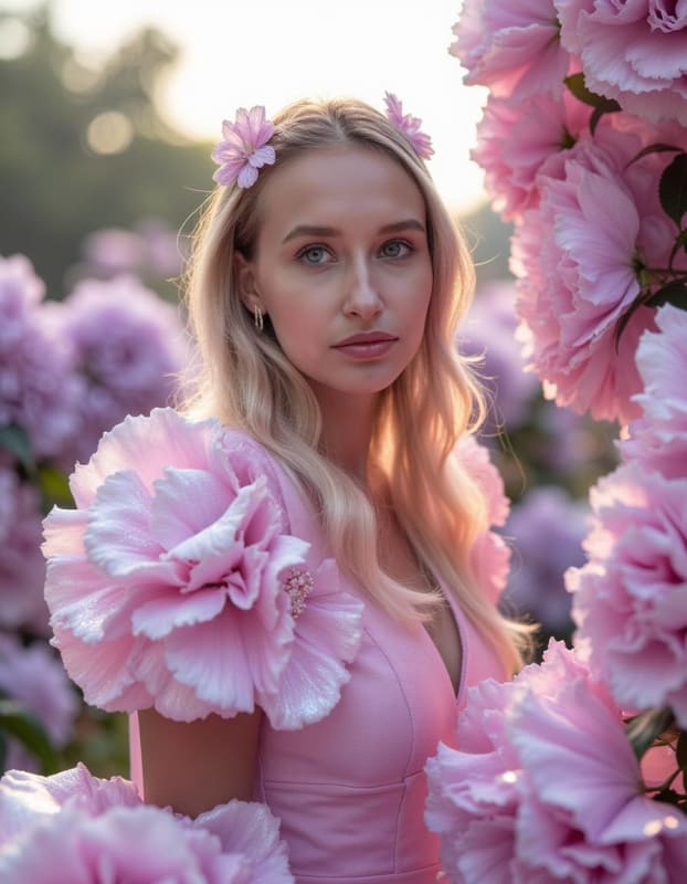 Fantasy Couture Bloom: Elegant Floral Fashion - view 1