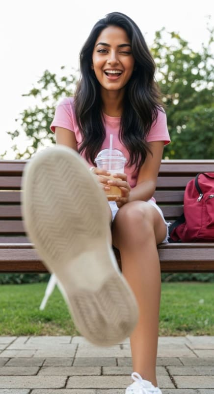 Joyful Low-Angle Park Portrait thumbnail 4