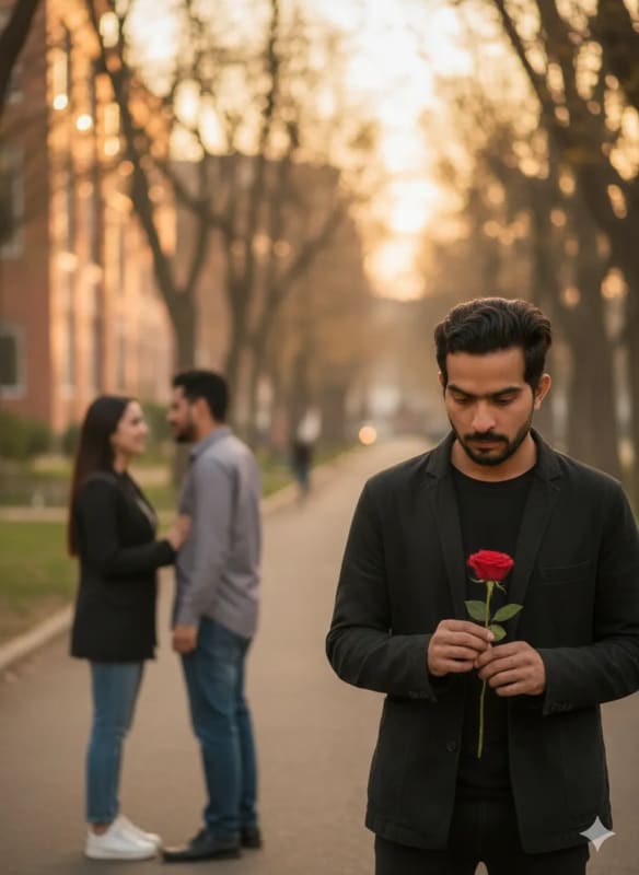 Heartbreak Scene: Man with Rose, Lost Love thumbnail 3