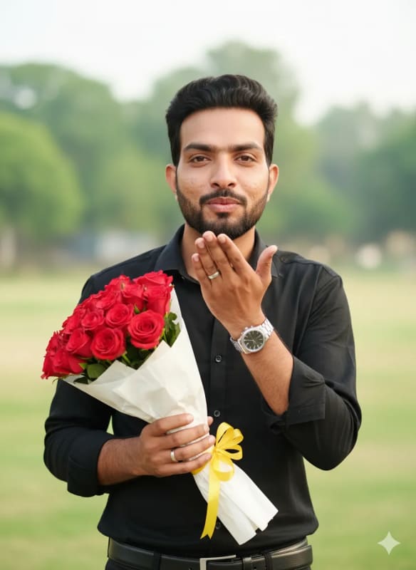 Romantic Man with Roses: A Heartfelt AI Image Prompt thumbnail 2