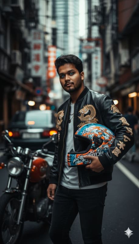Urban Tokyo Biker Portrait thumbnail 2