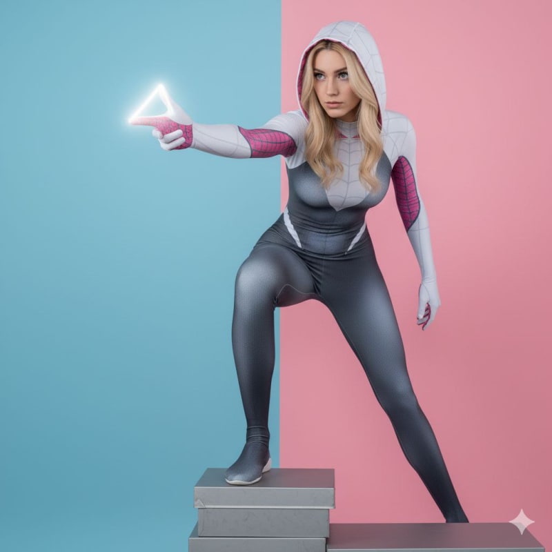 Ultra-Realistic Spider-Gwen Cosplay Portrait thumbnail 3