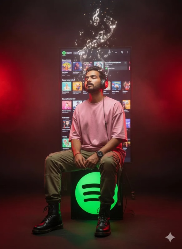 Spotify Music Immersion Portrait: Hyperrealistic 8K Visual - view 1