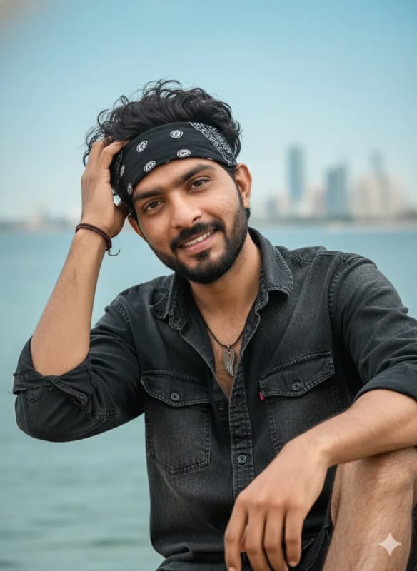 Seaside Portrait of Young Man with Bandana thumbnail 4
