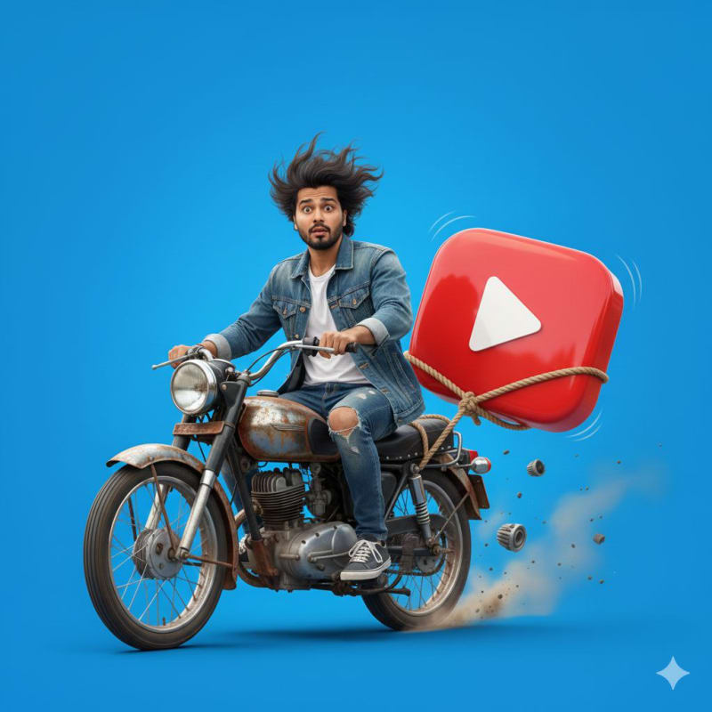 Vintage Motorcycle Ride with Meta Threads App Icon Passenger thumbnail 2
