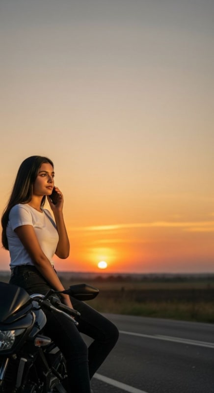 Golden Hour Motorcycle Portrait thumbnail 3