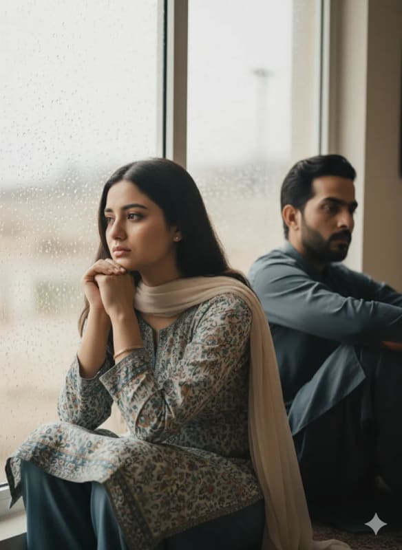 Melancholic Couple by Rainy Window: AI Art Prompt thumbnail 2