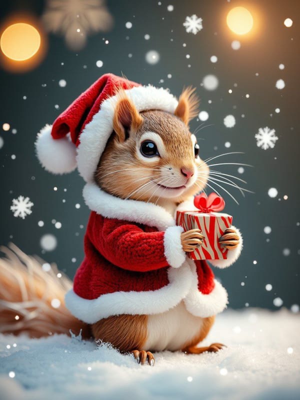 Dog in Santa Suit: Festive Holiday Portrait thumbnail 3
