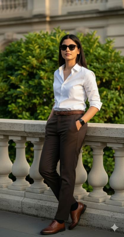 Elegant Smart-Casual Outdoor Portrait - view 1