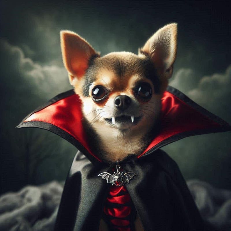 Vampire Chihuahua Pet Portrait: A Whimsical AI Art Prompt thumbnail 4