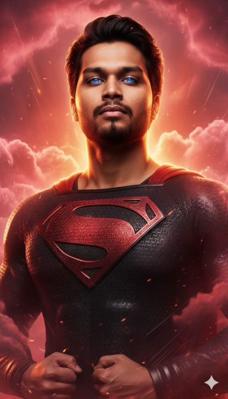 Cinematic Black Suit Superman Portrait - view 1