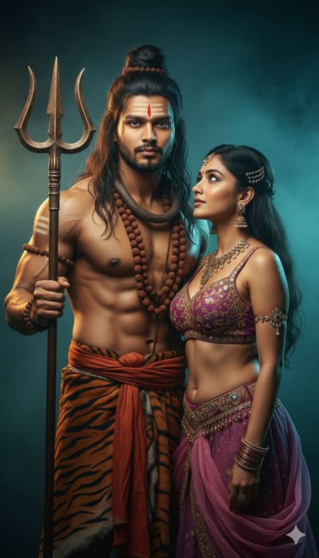 Photorealistic Indian Mythic Portrait: Intimate Editorial - view 1