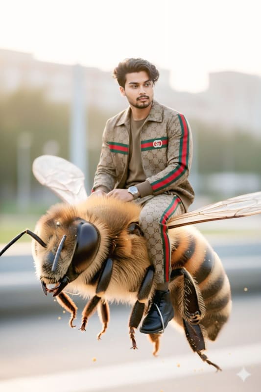 Realistic Honeybee Ride Photoshoot: AI Image Generation - view 1