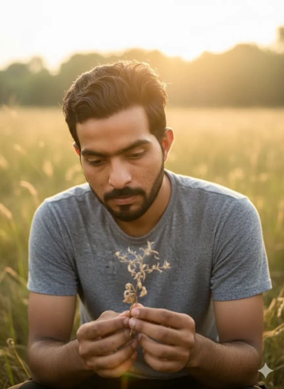 Melancholic Portrait of a Young Man in Nature thumbnail 2