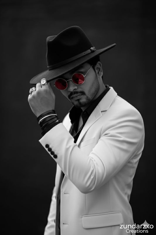 Timeless Charisma: Ultra-Realistic Black-and-White Portrait - view 1
