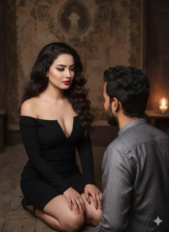 Realistic Couple Portrait with Dramatic Makeup and Chic Style - view 1