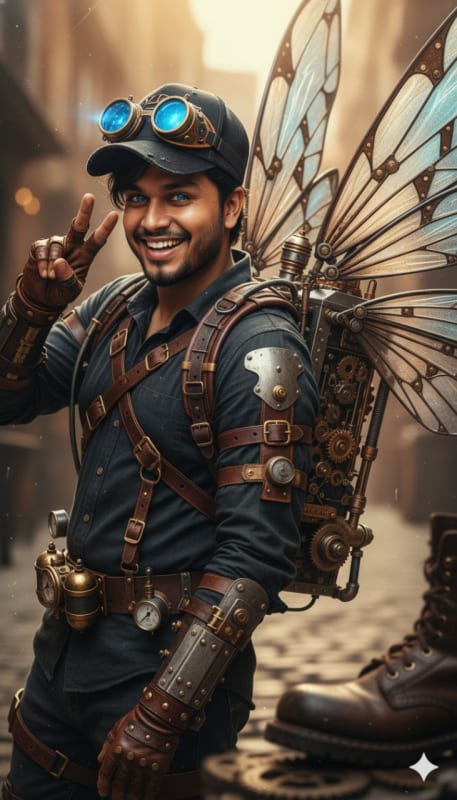 Steampunk Mechanical Wings Portrait thumbnail 2