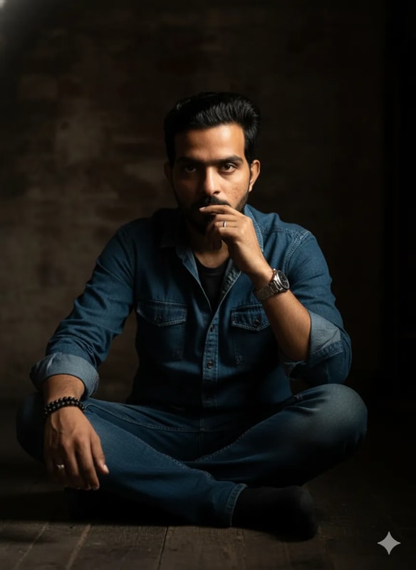 Brooding Man Portrait in Moody Lighting thumbnail 2