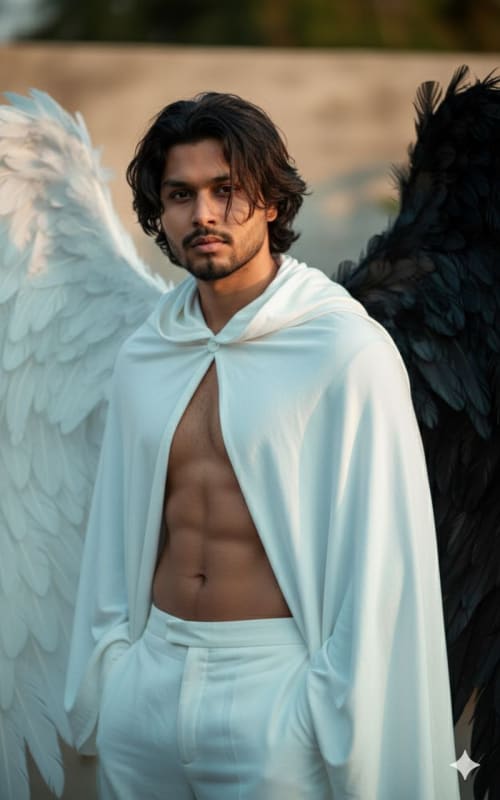 Hyper-Realistic Angel Fallen Portrait with Preserved Face thumbnail 2