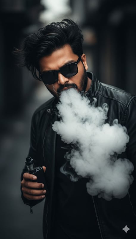 Dramatic Vape Smoke Portrait - view 1