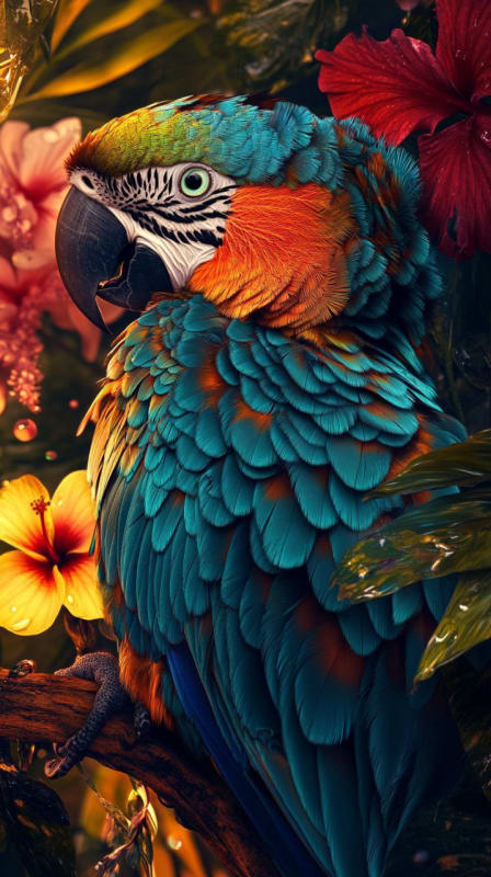 Vibrant Tropical Parrot Photorealistic Wildlife Photography thumbnail 2