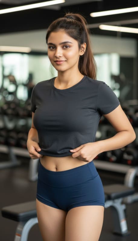 Athletic Gym Portrait: Curvy Fitness Model thumbnail 3
