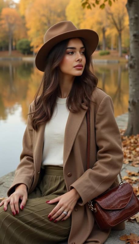Autumn Elegance: Editorial Fashion Portrait in Nature thumbnail 2