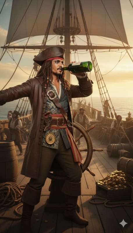 Cinematic Captain Jack Sparrow Cosplay - view 1
