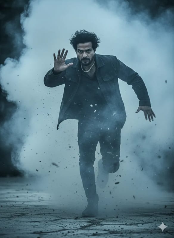 Dynamic Action Scene: Rugged Man in Motion - view 1