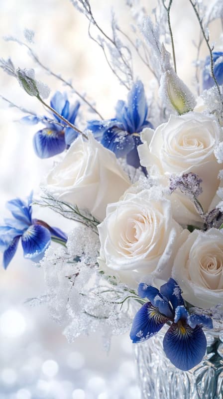 Enchanting Winter Bouquet: AI Generated Floral Art - view 1