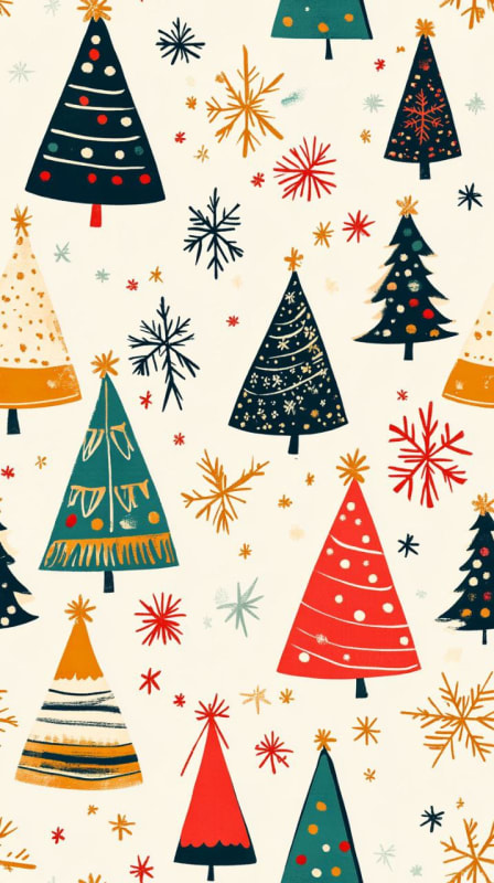 Retro New Year Pattern Illustration - Vintage Holiday Charm thumbnail 3