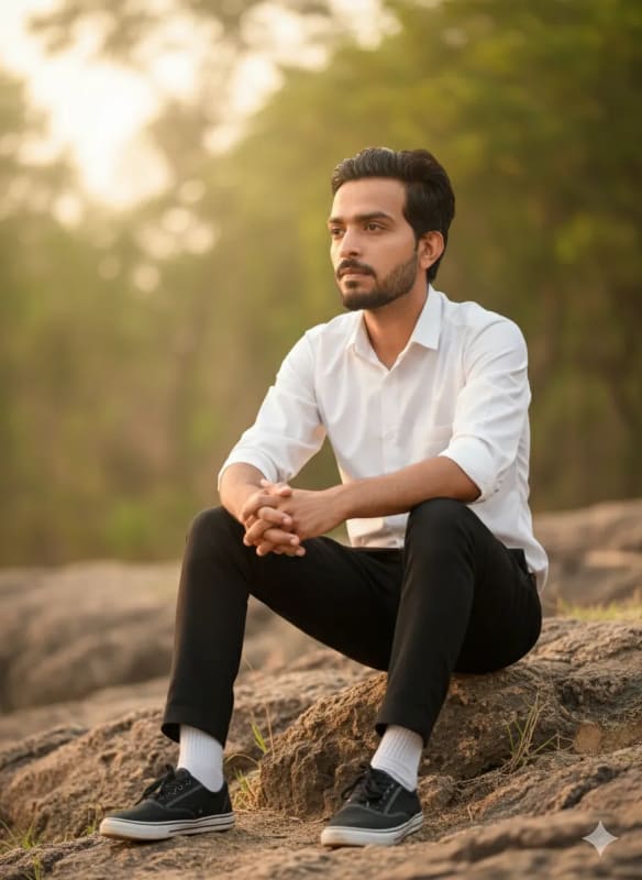 Golden Hour Portrait: Young Man in Nature thumbnail 2