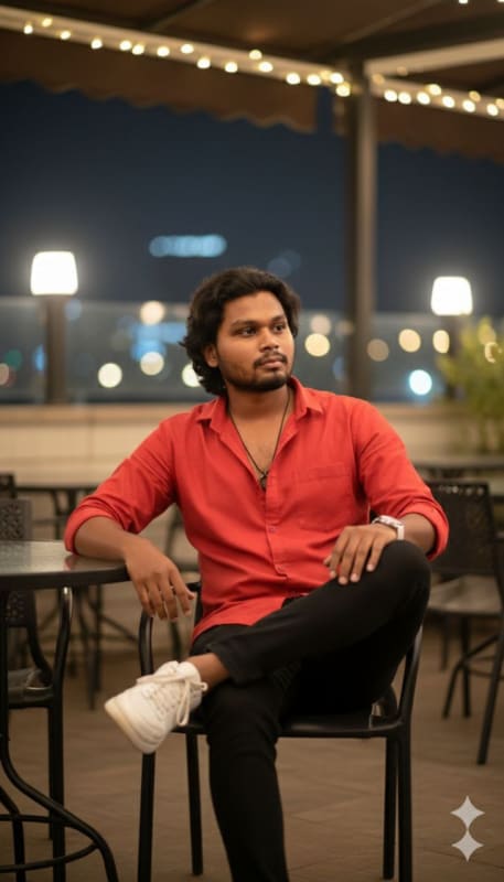 Stylish Night Cafe Male Portrait - view 1