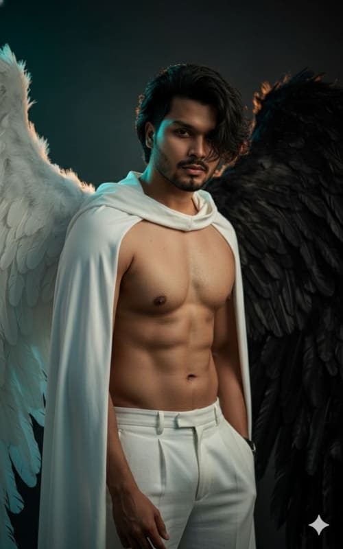 Hyper-Realistic Angel Fallen Portrait with Preserved Face thumbnail 3